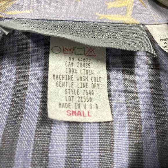 Vintage Carol Anderson 100% Linen Artsy Striped Floral Print Dress Set Sz Small - Picture 16 of 16